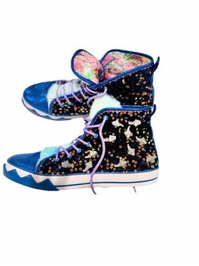 RARE Irregular Choice High Top Sneakers EU 44 NWOB
Sequin Shark Tooth Faux Fur